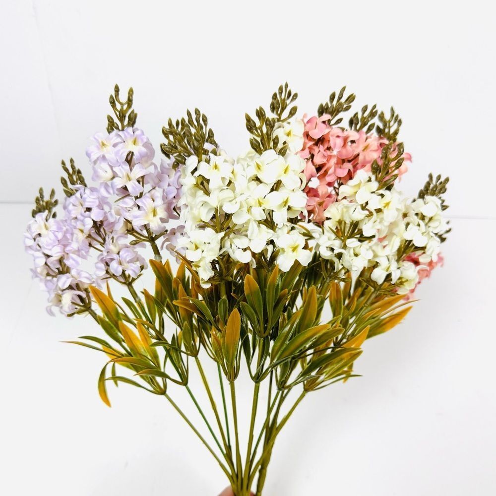 Set of 3 Spring Flowers Pink White & Lavender NEW